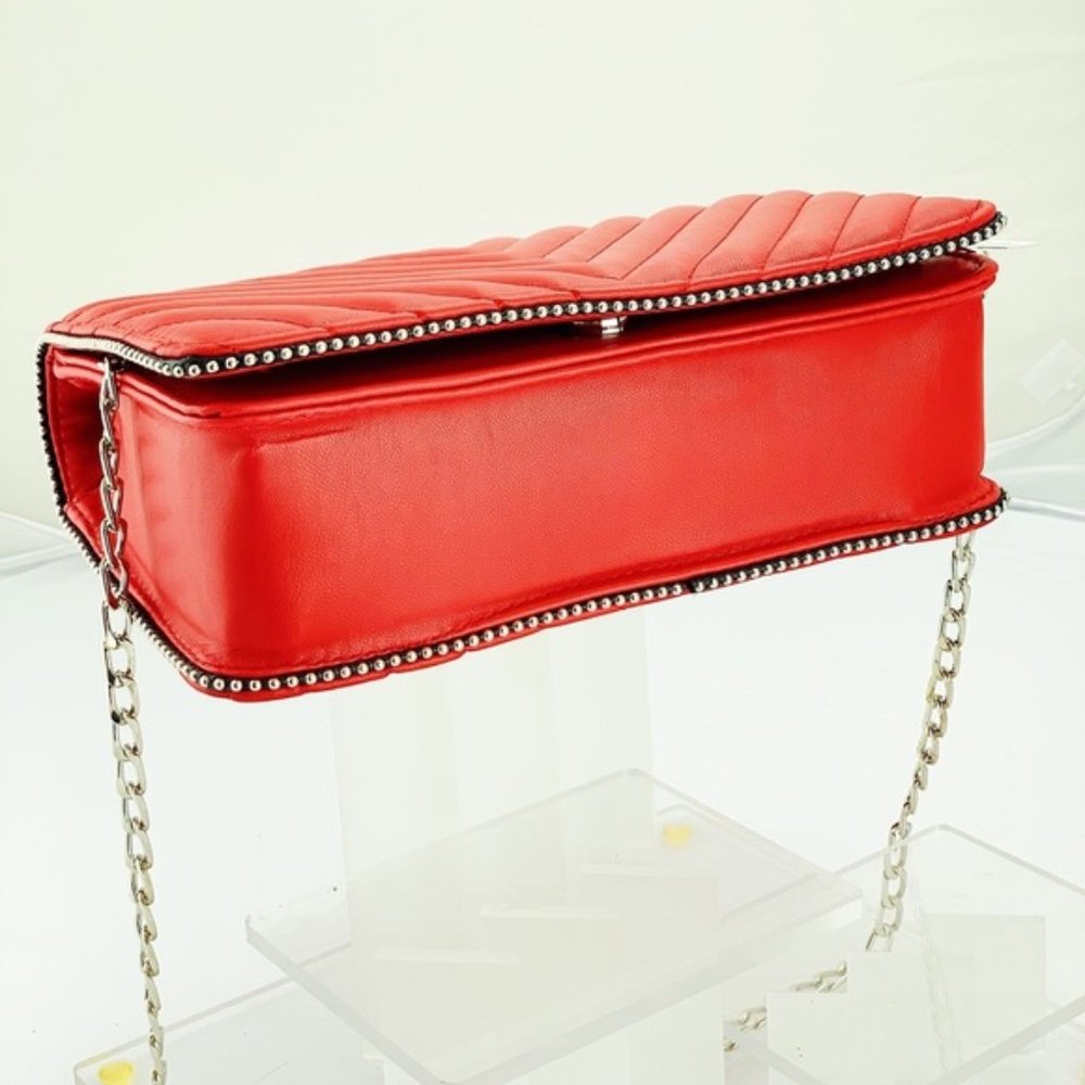 Fashion Crossbody Chain Strap Purse W/Metal Studs - Picture 4 of 7